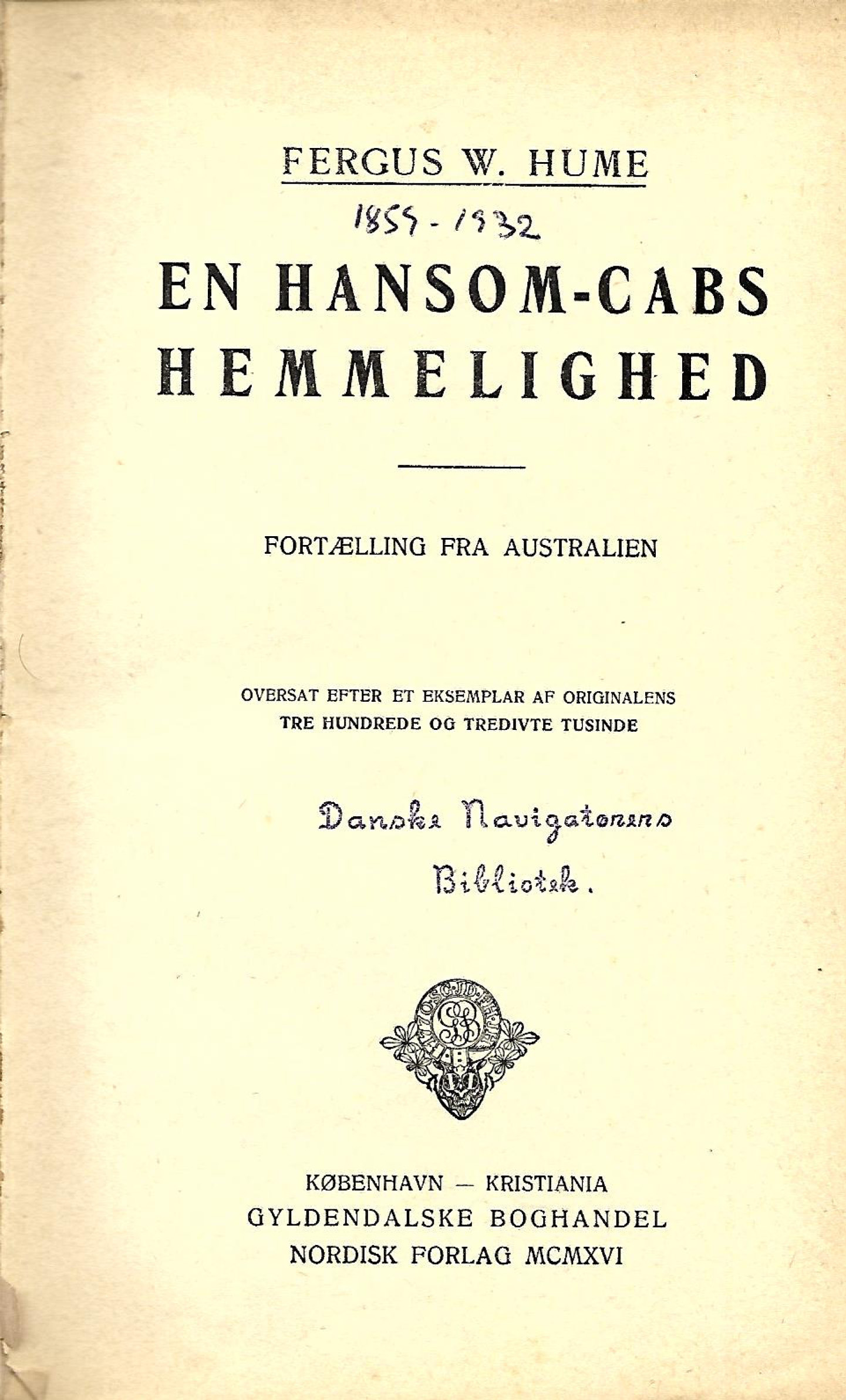 En Hansom-Cabs Hemmelighed (The mystery of a Hansom Cab, 1886) - Fergu